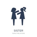 sister icon. Trendy flat vector sister icon on white background