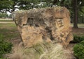 Sister stone in the area of S. J. Stovall Park dedicated as the Bad Koenigshofen Recreation Area in Arlington, Texas. Royalty Free Stock Photo