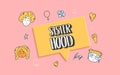 Sisterhood text with decor. Vector illustration