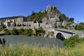 Sisteron on the banks of the Durance in France