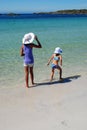 Sisters on beach