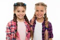 Sisters family look outfit. Dress similar with best friend. Dress to match your friend. Best friend dressing. Girls Royalty Free Stock Photo