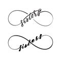 Sisters infinity symbols Royalty Free Stock Photo