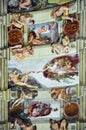 The Sistine Chapel ceiling of Michelangelo at the Vatican Museums Royalty Free Stock Photo