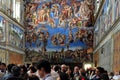 The Sistine Chapel ceiling of Michelangelo at the Vatican Museums Royalty Free Stock Photo