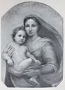 Sistine Madonna by Raphael in the vintage book Raphael by S.M. Bryliant, St. Petersburg, 1891