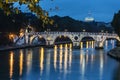 Sisto Bridge in Rome by night, Italy