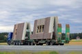 Sisu Truck Hauls Precast Concrete Construction Elements