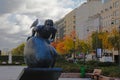 Sisyphus statue on Avenue de Charles de Gaulle, Paris, France Royalty Free Stock Photo