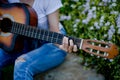 Classical guitarists and musicians playing happily. Music Concepts