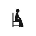 Sit down icon vector on white background, sit down trendy filled icons from People collection, sit down vector