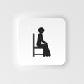 sit down neumorphic icon vector , sit down trendy filled neumorphic icons from People collection, sit down vector Royalty Free Stock Photo