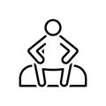 Black line icon for Sit, sit down and relax
