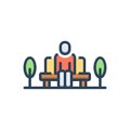 Color illustration icon for Sit, space and open space