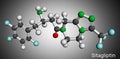 Sitagliptin anti-diabetic medication drug molecule. It is trifluorobenzene and triazolopyrazine with hypoglycemic activity.