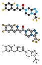 Sitagliptin diabetes drug molecule