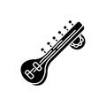 Sitar black glyph icon