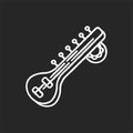 Sitar chalk white icon on black background