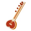 Sitar icon, cartoon style