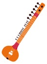 Sitar icon. Indian music instrument. Etnical sound