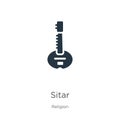 Sitar icon vector. Trendy flat sitar icon from religion collection isolated on white background. Vector illustration can be used Royalty Free Stock Photo