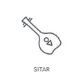 Sitar linear icon. Modern outline Sitar logo concept on white ba Royalty Free Stock Photo