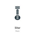 Sitar vector icon on white background. Flat vector sitar icon symbol sign from modern music collection for mobile concept and web