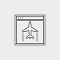 Site, aircraft, outline, icon. Web Development Vector Icon. Element of simple symbol for websites, web design, mobile app,