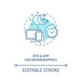 Site and app use demographics concept icon