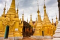 The restored Shwe Inn Dein Pagodas, Shan State, Myanmar