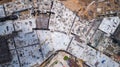 Site of big construction for department stores in Phuket, Thailand. Aerial view from flying drone Royalty Free Stock Photo