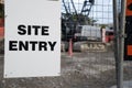 Site entry sign on old Westpac construction site Royalty Free Stock Photo