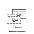 Site fraud icon. Personal data input stealing ui redress line vector illustration