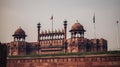 Site heritage World A sky moody with sunset at HIGH FLYING FLAG INDIA WITH DELHI FORT RED, generative ai Royalty Free Stock Photo