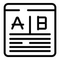 Site interpreter icon outline vector. Articulate dialect
