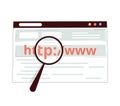 Site links. SERP icon. Search engine result page. Internet search result page optimization technology, SERP or web