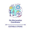 On-site location coordinator concept icon