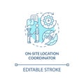 On-site location coordinator concept icon