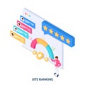 Site rating and ranking. Concept.