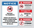 Site safety sign or construction safety Royalty Free Stock Photo