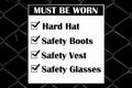 Site safety signs construction site for health and safety Royalty Free Stock Photo