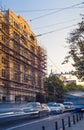 site scaffolding Apartment building under construction on a sunny day Multi-storey residential wooden structure street tlong