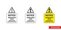 Site security sign notice restricted area authorised personanel only icon of 3 types color, black and white, outline. Isolated