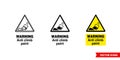 Site security sign warning anti climb paint icon of 3 types color, black and white, outline. Isolated vector sign symbol