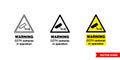 Site security sign warning cctv cameras in operation icon of 3 types color, black and white, outline. Isolated vector sign symbol