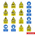 Site security signs icon set of color types. Isolated vector sign symbols. Icon pack