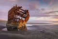 Site of the Wreck of the Iredale at sunset in Oregon, Astoria