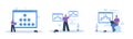 Sitemap Creation concept. Set of Vector illustrations. Website SEO management. Male Developers organizes site structure