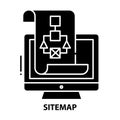 sitemap icon, black vector sign with editable strokes, concept illustration