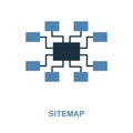 Sitemap icon. Simple element illustration in 2 colors design. Sitemap icon sign from seo collection. Perfect for web design, apps,